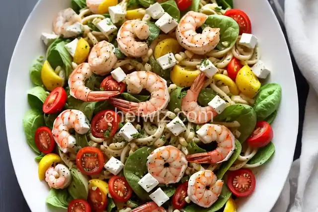 Zesty Feta and Shrimp Summer Pasta Salad
