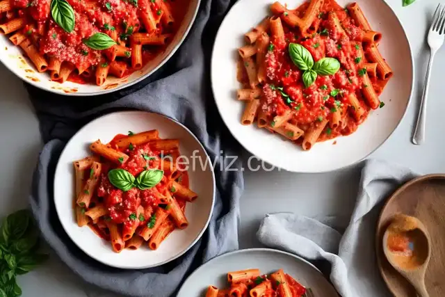 Ziti with Tomato-Pesto Sauce