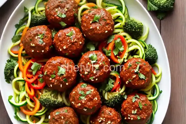 Zoodles with Plant-Based Meatballs