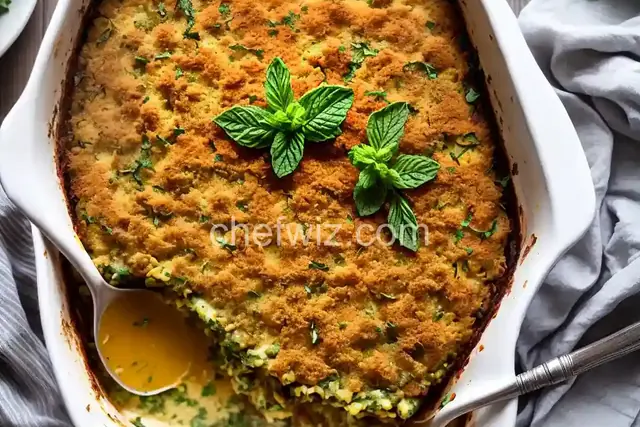 Zucchini Casserole with Mint and Parsley