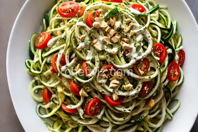Zucchini Noodle Salad with Buttermilk Dressing