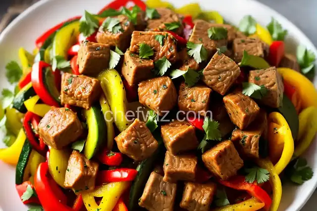 Zucchini, Pork, and Peppers