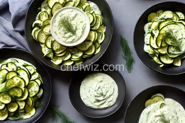 Zucchini with Dill Weed and Garlic-Yogurt Sauce