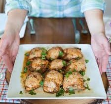 Honey and Chili Chicken Thighs with Creamy Cilantro Sauce