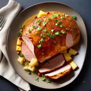 Baked Ham with Pineapple Mustard Glaze compressed image1