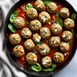 Baked Spinach Feta and Turkey Meatballs compressed image1
