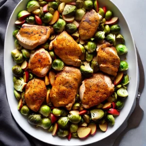 Chicken Apple and Brussels Sprout Sheet Pan Dinner compressed image1