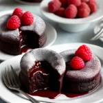 Molten Chocolate Cakes with Sugar Coated Raspberries compressed image1