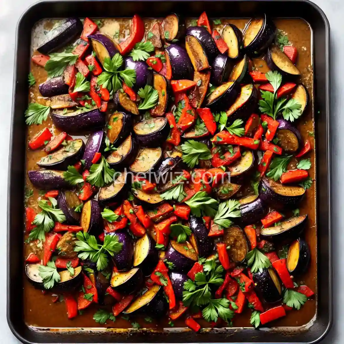 Sheet Pan Vegan Roasted Eggplant with Garlic compressed image1