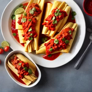 Tamales Rojos de Pollo Red Chicken Tamales compressed image1