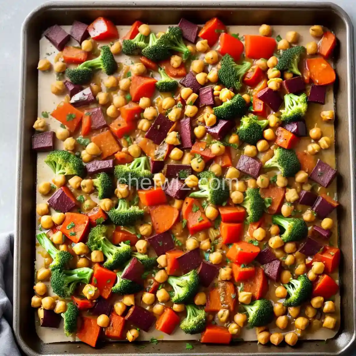 Vegetarian Sheet Pan Dinner with Chickpeas and Veggies - Recipes. Food ...