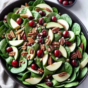 Apple Pecan Cranberry and Avocado Spinach Salad with Balsamic Dressing compressed image1