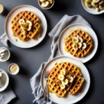 Belgian Buttermilk Waffles With Glazed Bananas compressed image1