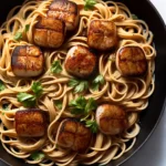 Blackened Scallops over Angel Hair Pasta compressed image1