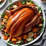 Butterflied Dry Brined Roasted Turkey with Roasted Root Vegetable Panzanella compressed image1