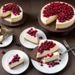 Cheesecake with Cranberry Glaze and Sugared Cranberries compressed image1