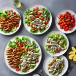 Chicken Souvlaki With Tzatziki Sauce and Greek Salad Recipe compressed image1