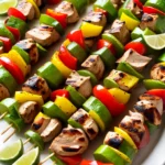 Cilantro and Lime Marinated Chicken Fajita Kebabs Recipe compressed image1