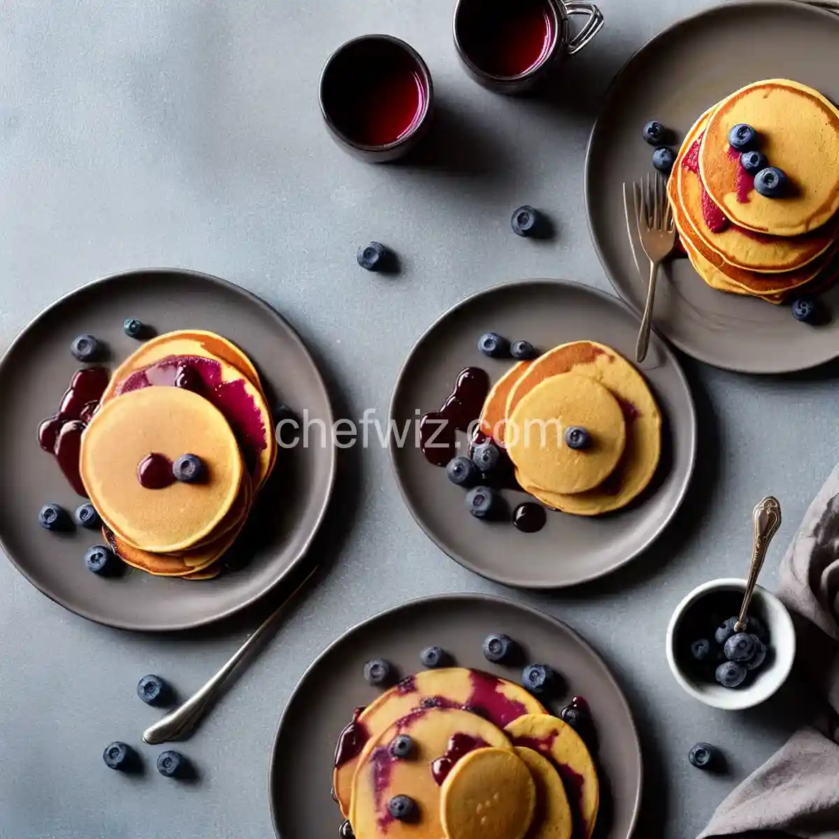 Cornmeal Pancakes with Blueberry Syrup compressed image1