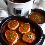 Crockpot pork chops with brown gravy compressed image1