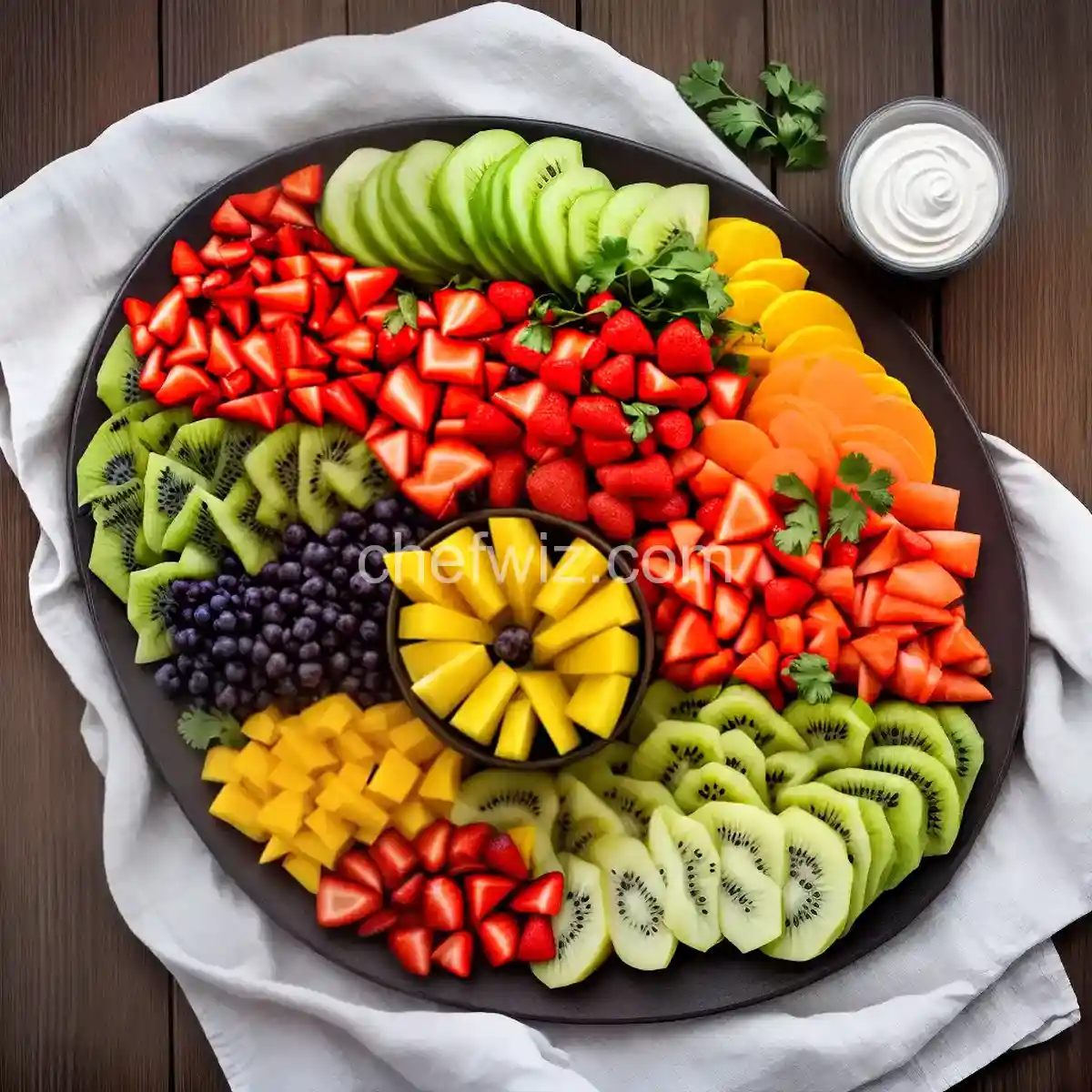 Fruit and Vegetable Platter with Cilantro Crema - Recipes. Food ...