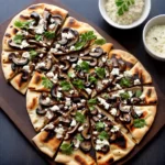 Grilled Mushroom Flatbread with Truffled Pecorino compressed image1