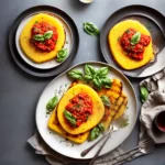 Grilled Polenta With Marinara Parmesan and Basil Recipe compressed image1