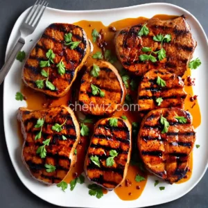 Grilled Pumpkin BBQ Glazed Pork Chops compressed image1