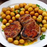 Lemon Garlic Pork Chops with Parmesan Tater Tots compressed image1