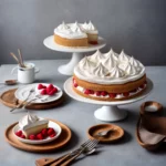 Meringue Cake with Whipped Cream and Raspberries compressed image1