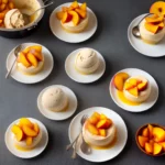Peach Custard Ice Cream with Fresh Peach Compote compressed image1