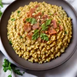 Risotto con Zafferano e Pancetta in Pentola a Pressione Saffron and Pancetta Risotto compressed image1