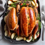 Roast Turkey with Wild Rice Sausage and Apple Stuffing compressed image1