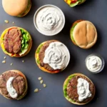 Shawarma Burgers with Tahini Yogurt Sauce compressed image1