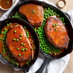 Slow Cooker Pork Chops with Caramelized Onions and Peas compressed image1