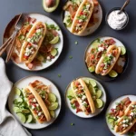 Sonoran Hot Dogs with Bacon Pico de Gallo and Avocado compressed image1