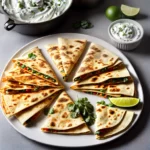 Southwest Quesadilla with Cilantro Lime Sour Cream compressed image1