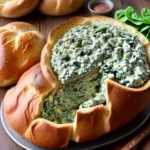 Spinach Artichoke Dip in a Bread Bowl compressed image1