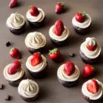 Strawberry Chocolate Mini Cupcakes with White Chocolate Ganache compressed image1