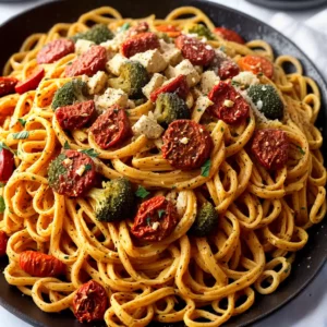 Sun Dried Tomato Pesto Pasta with Roasted Vegetables compressed image1