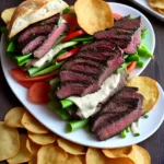 The Steak Bomb With Flap Steak Scallions and Salami Cheese Crisps Recipe compressed image1