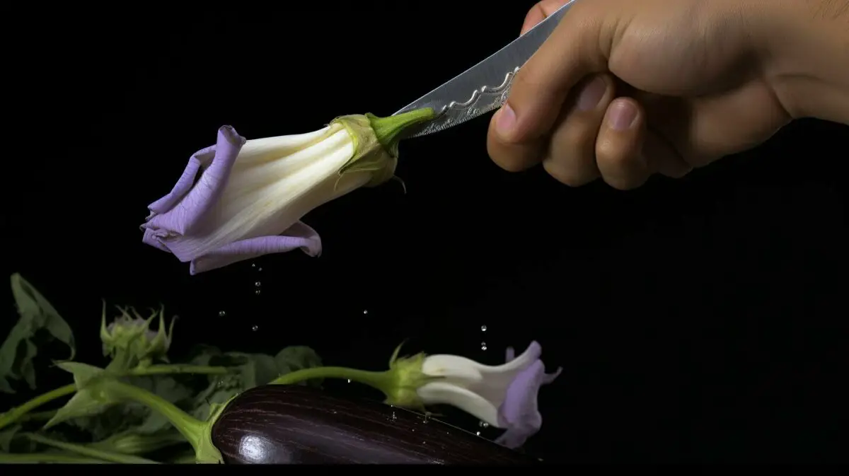 Removing the ends of an eggplant