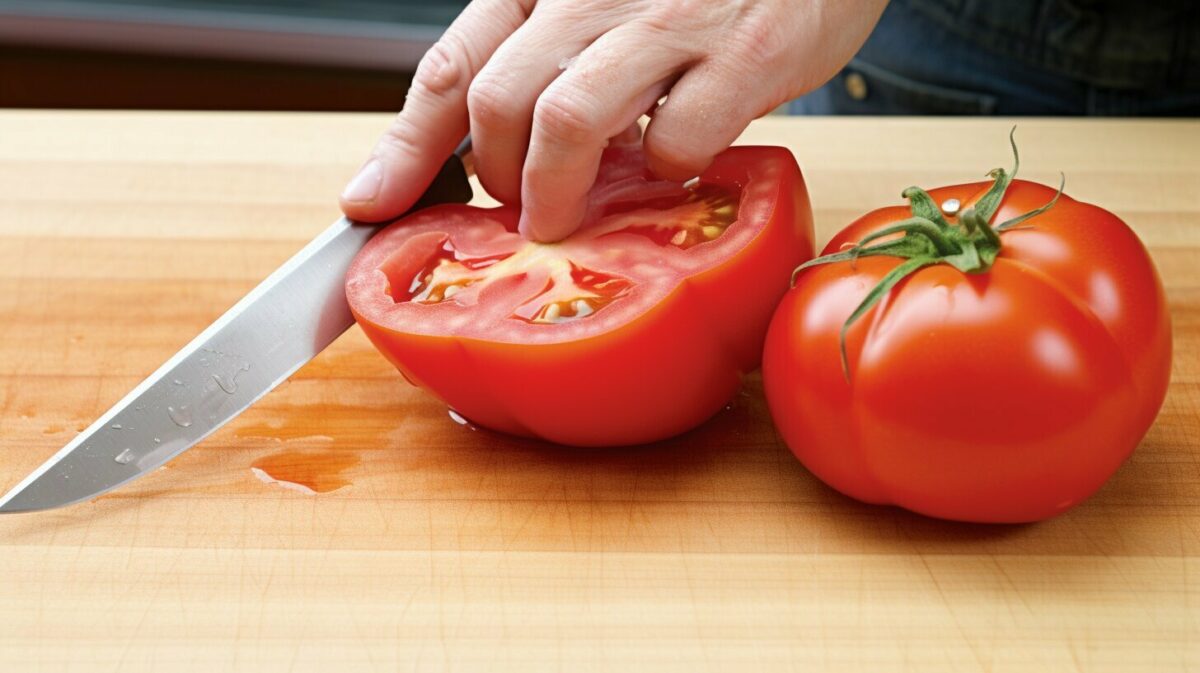 Tomato cutting technique