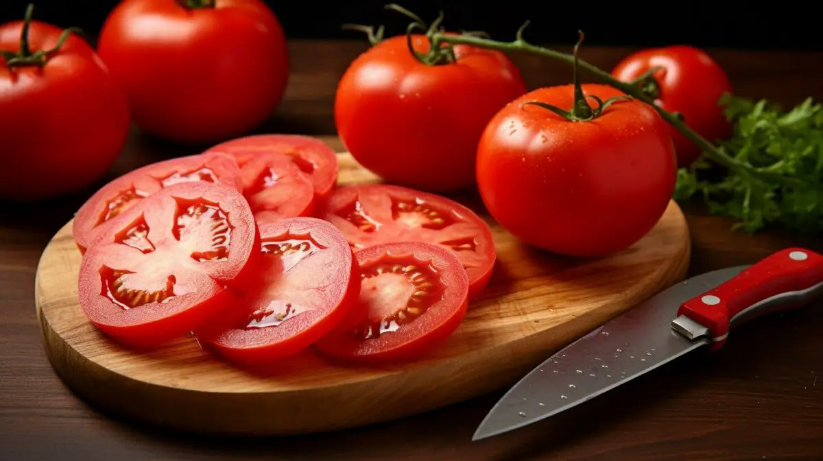 Tomatoes on a cutting board