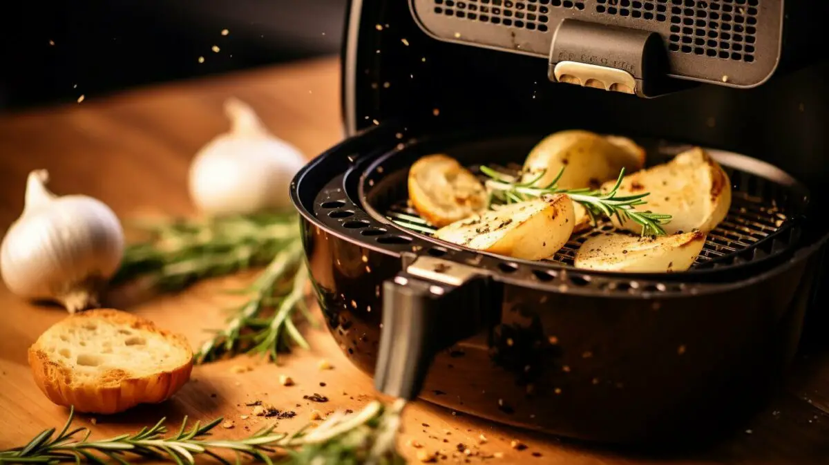 Using air fried garlic image