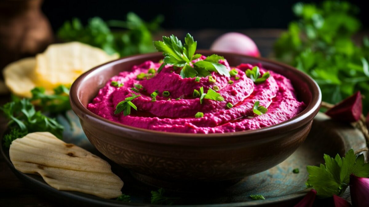 beet hummus image beet hummus image