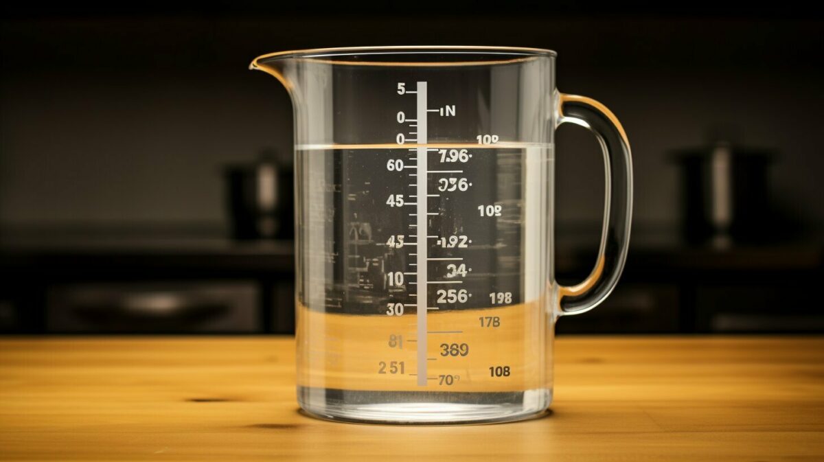 container with measurement markings
