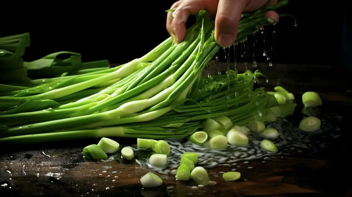 cutting green onion rings