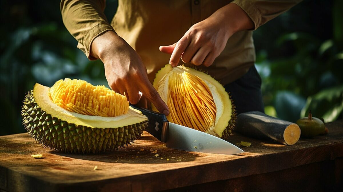 cutting jackfruit