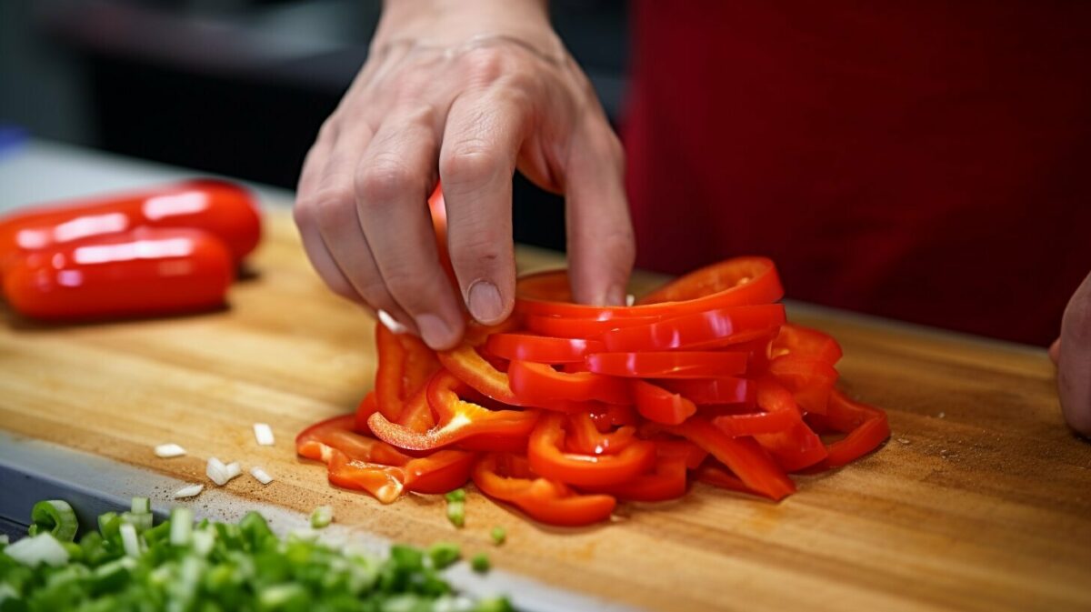 julienne-cut bell peppers julienne-cut bell peppers